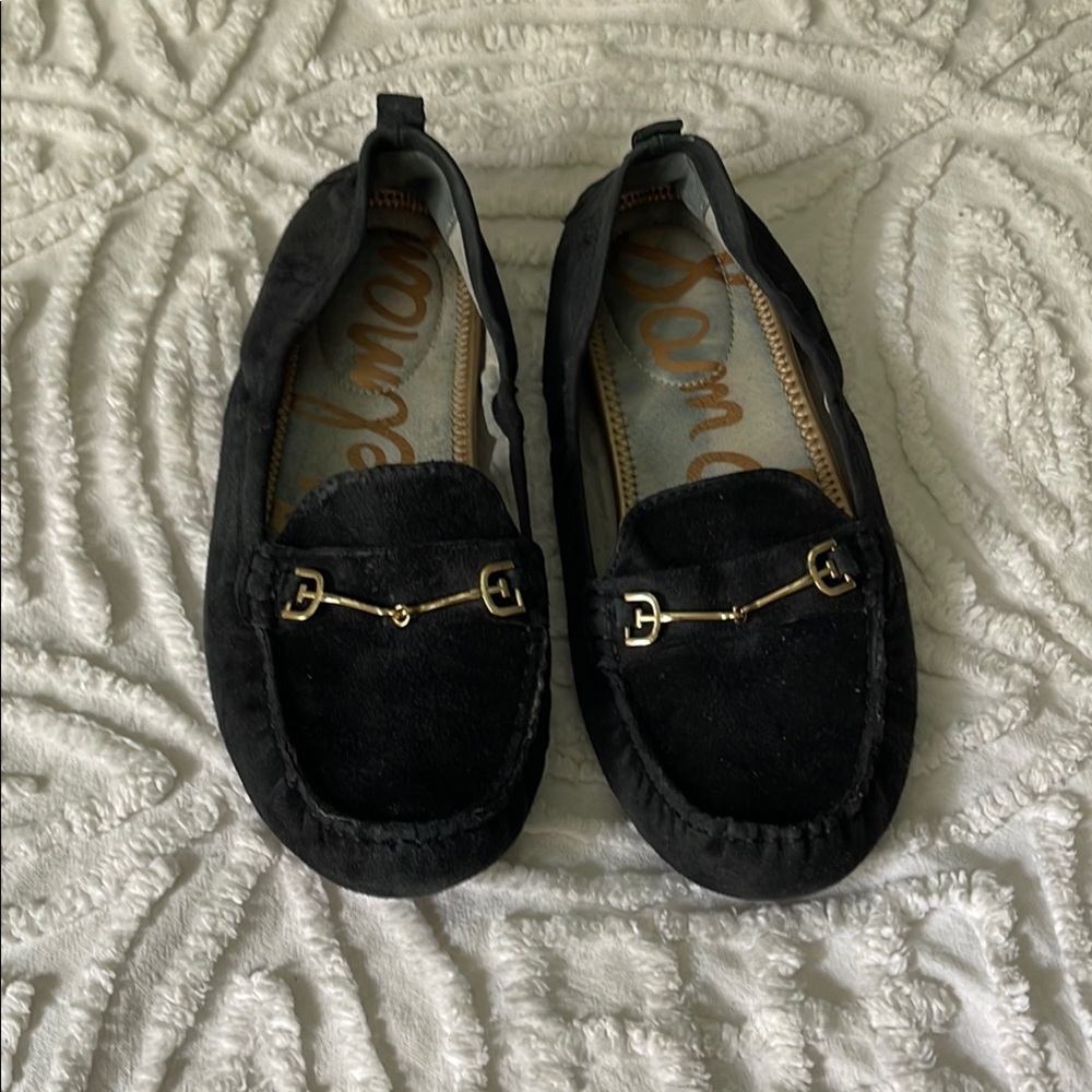 Sam Edelman Black Loafers with Gold Accent